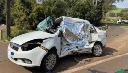 Colisão entre carro e caminhão deixa uma vítima fatal na PR-281