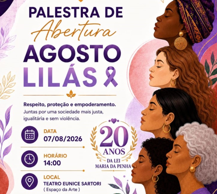 Agosto Lilás inicia com palestra de prevenção à violência contra a mulher
