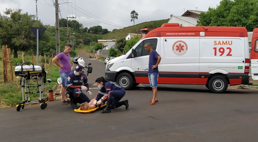 Acidente com moto deixa um ferido no bairro Aeroporto