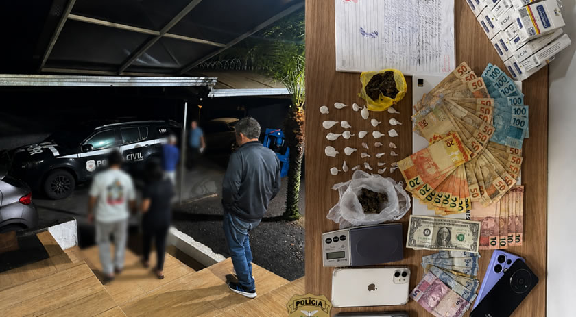 Operação da Polícia Civil prende três pessoas e apreende adolescente por tráfico