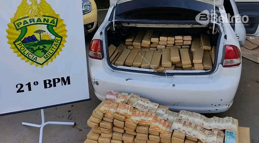 300 kg de maconha são apreendidos em Marmeleiro