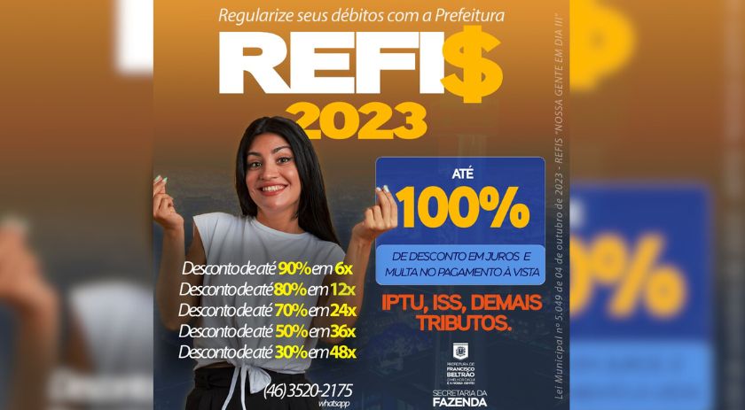 Prefeitura de Beltrão prorroga o Refis