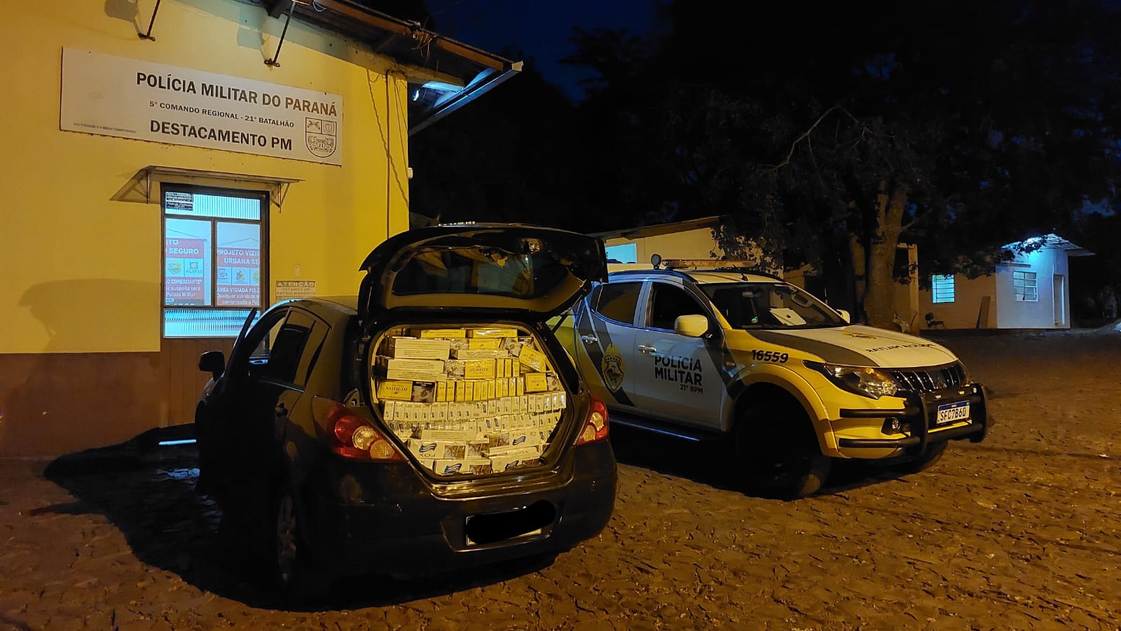 Polícia Militar apreende carga de cigarros contrabandeados