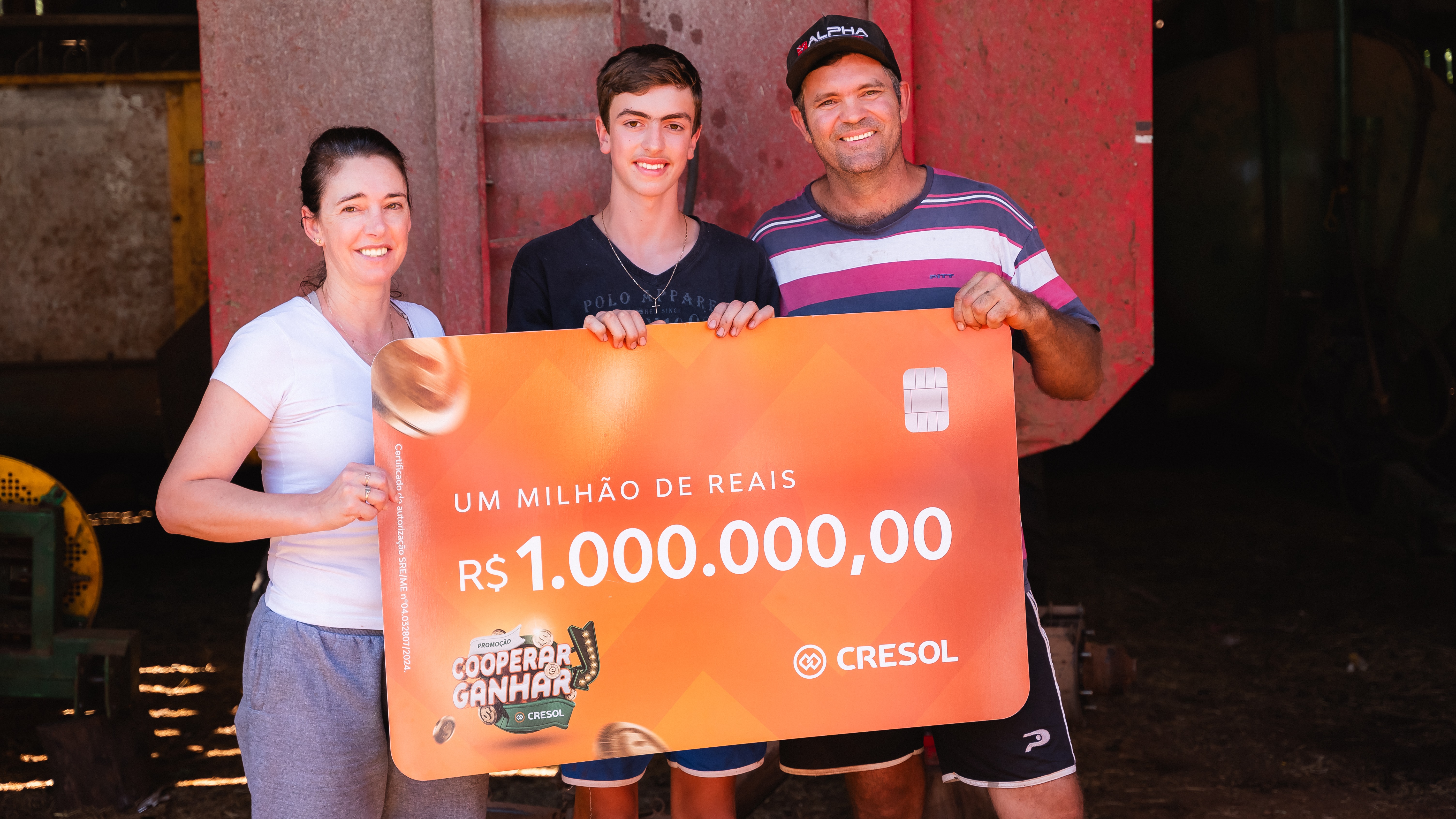 Cresol entrega prêmio de R$ 1 milhão da campanha Cooperar é Ganhar a cooperado de Boa Vista do Buricá