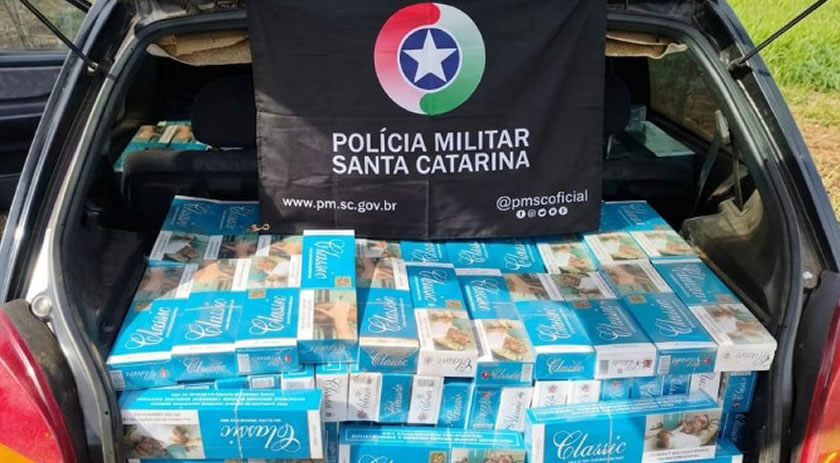 Carga de cigarros contrabandeados é apreendida após perseguição