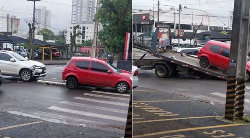 Colisão entre dois veículos é registrada no bairro Industrial
