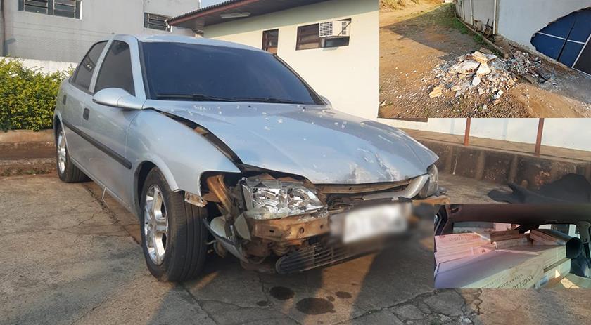 Cena de filme: Motorista pula de veículo em movimento e carro colide em Igreja