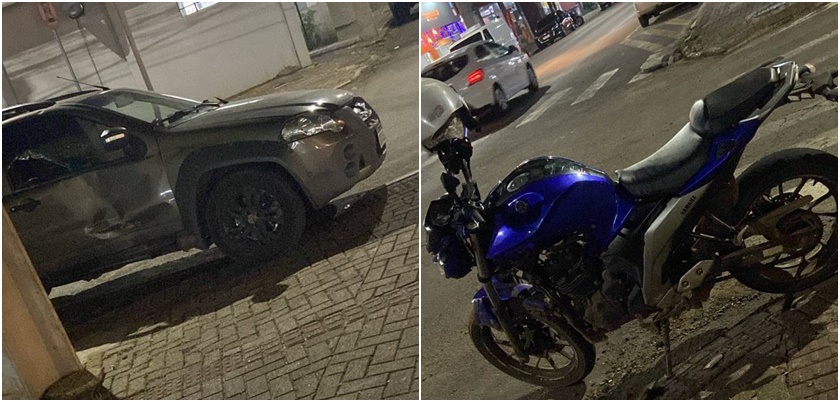 Acidente envolvendo carro e motocicleta deixa três pessoas feridas