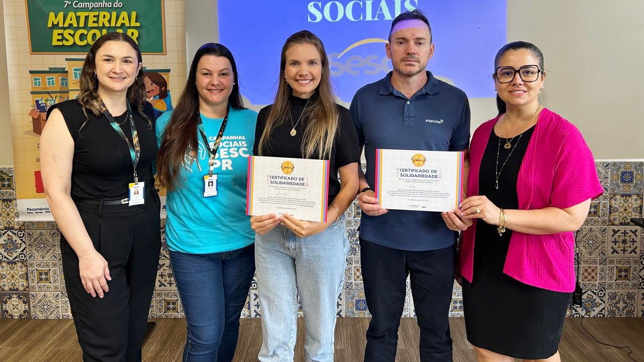 Acefb recebe Certificado de Solidariedade do sistema Fecomércio/Sesc