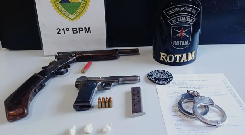 PM cumpre mandado de prisão e de busca e apreensão em Beltrão