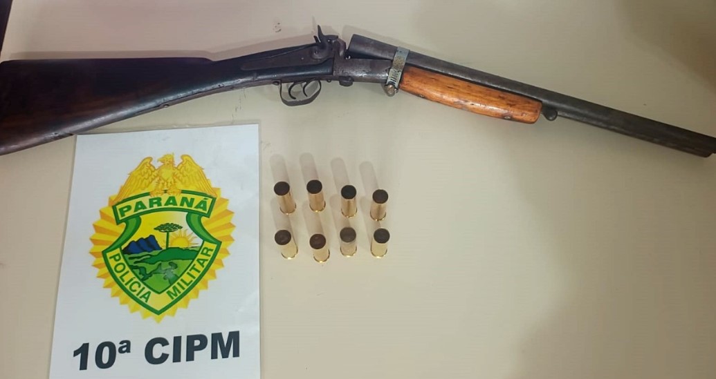 Mulher denuncia ameaças e PM apreende arma de fogo na área rural
