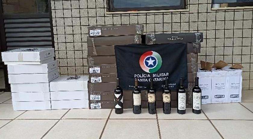 PM realiza apreensão de mais de R$50 mil em vinhos descaminhados