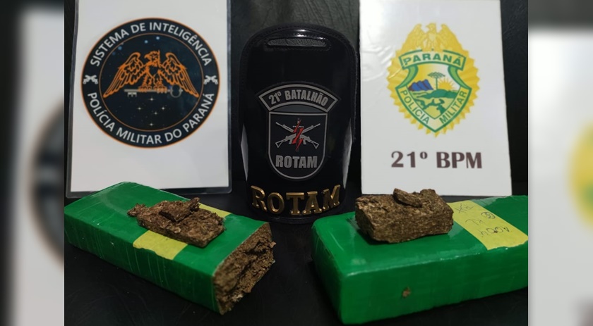 Rotam prende homem e apreende quase 2 Kg de maconha