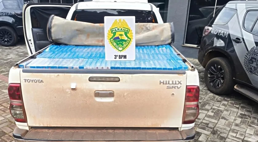 Operação conjunta prende dois homens e apreende carga de cigarros contrabandeados