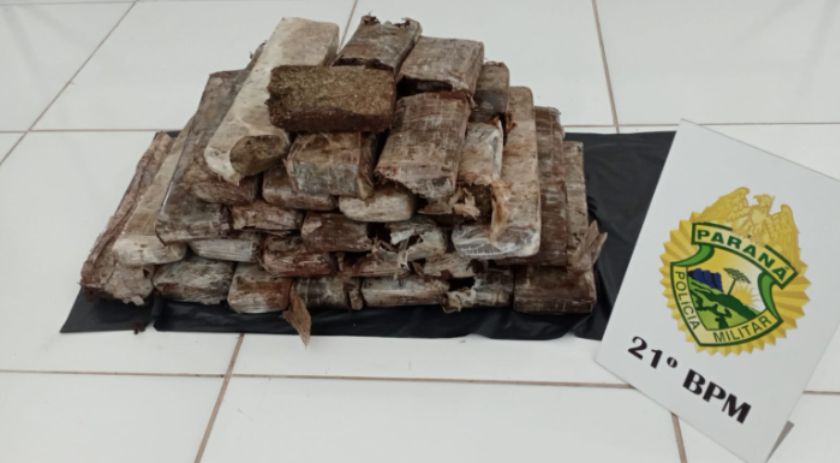 Polícia Militar apreende 27 quilos de maconha em Realeza após denúncia