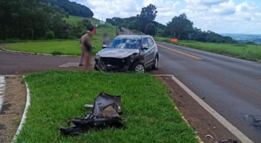 Acidente de trânsito é registrado no trevo de acesso a Salgado Filho, na PR 483