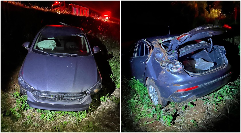 Saída de pista mobiliza Bombeiros entre Chopinzinho e Coronel Vivida