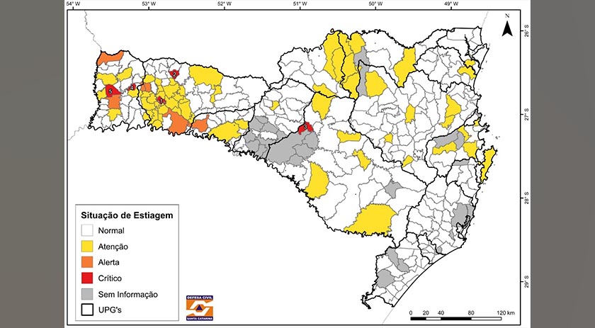 Chuvas amenizam abastecimento de água, mas estiagem permanece; Algumas cidades do Extremo Oeste estão em alerta