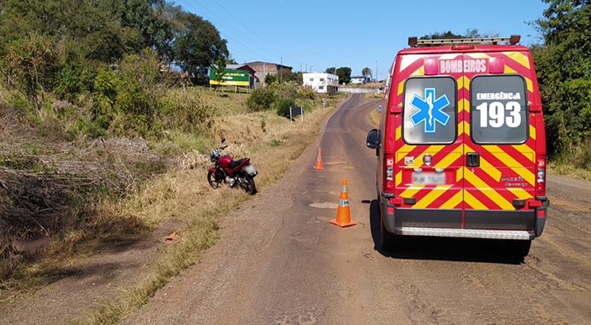 Motociclista fica ferido em acidente na BR 163