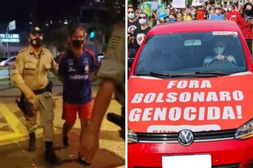 Professor e secretário do PT preso por protesto com faixa chamando Bolsonaro de “genocida”