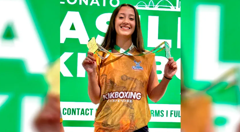 Marmeleirense Amanda conquista título nacional de kickboxing