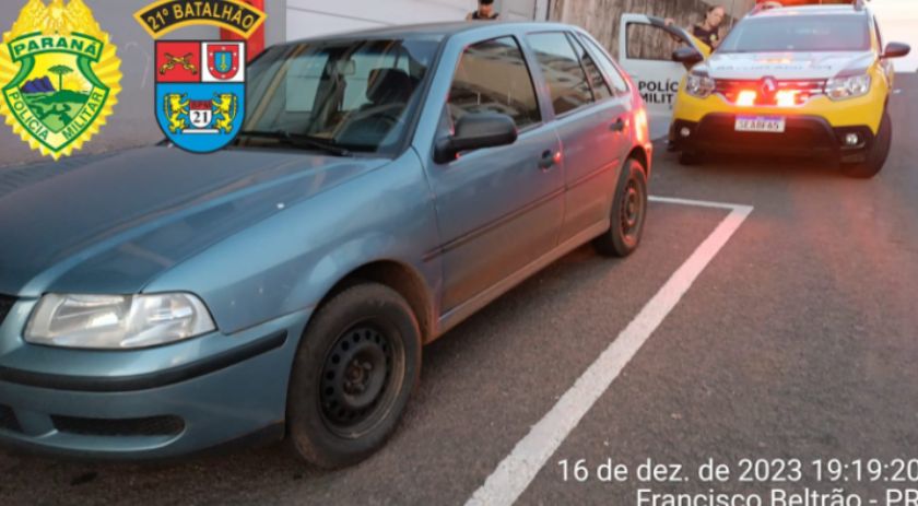 Polícia Militar recupera veículo furtado durante patrulhamento em Francisco Beltrão
