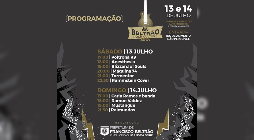 Tudo pronto para o Beltrão Rock Culture