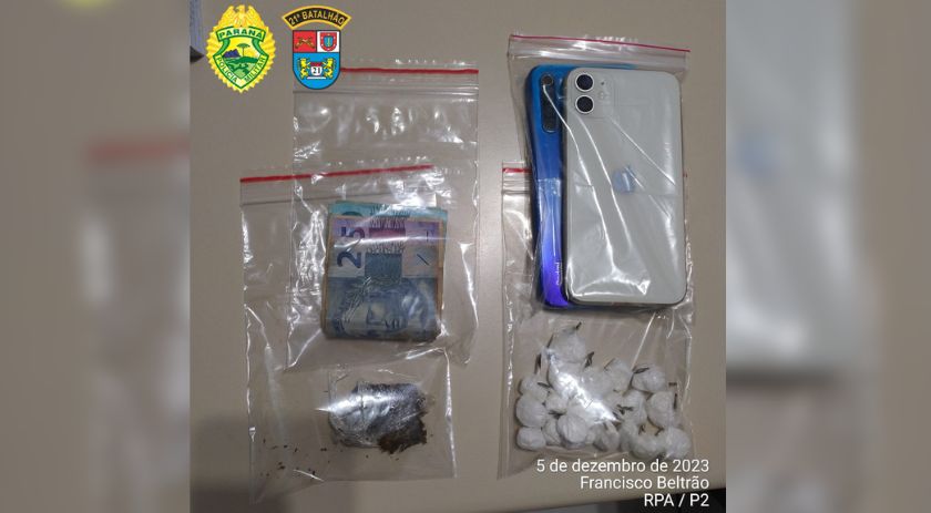 Polícia Militar prende casal suspeito de tráfico de drogas