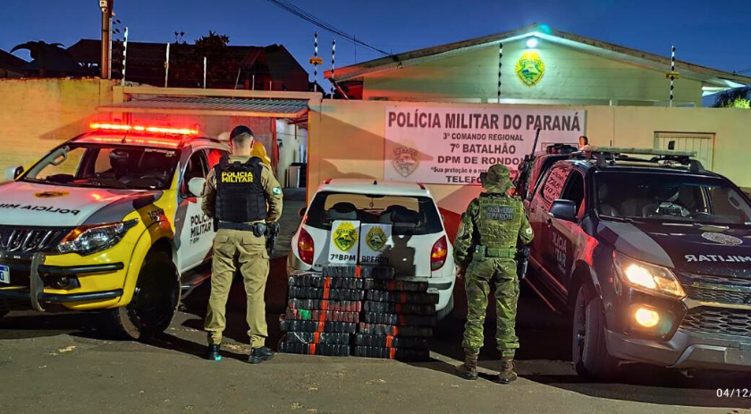 Veículo com 163 kg de maconha é apreendido após perseguição na PR-082
