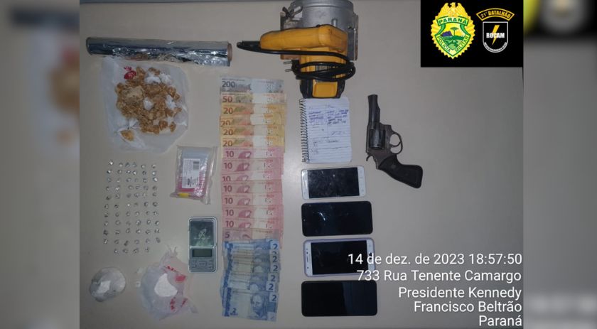 Prisão por tráfico de drogas e apreensão de entorpecentes em Francisco Beltrão
