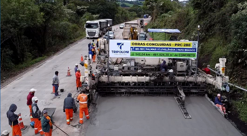 Concretagem da PRC-280 entre Pato Branco e Clevelândia chega ao fim