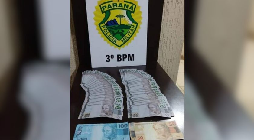 PM detém casal que passou notas falsas de R$200 em Coronel Vivida
