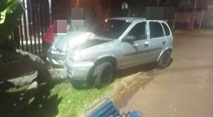 Carro colide contra árvore