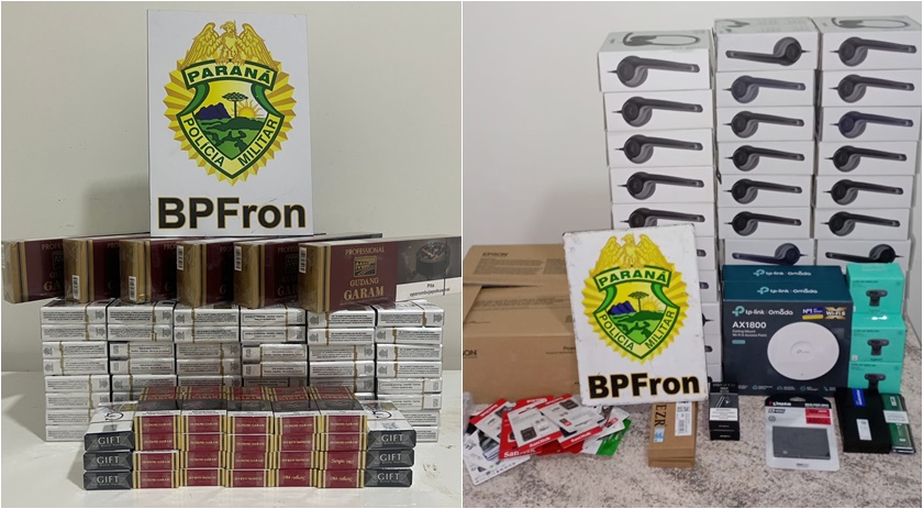 Polícia Militar apreende carga de contrabando em ônibus interestadual durante operação em Realeza (PR)