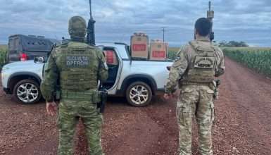 Polícia Federal e BPFRON apreendem R$ 80 mil em cigarros contrabandeados