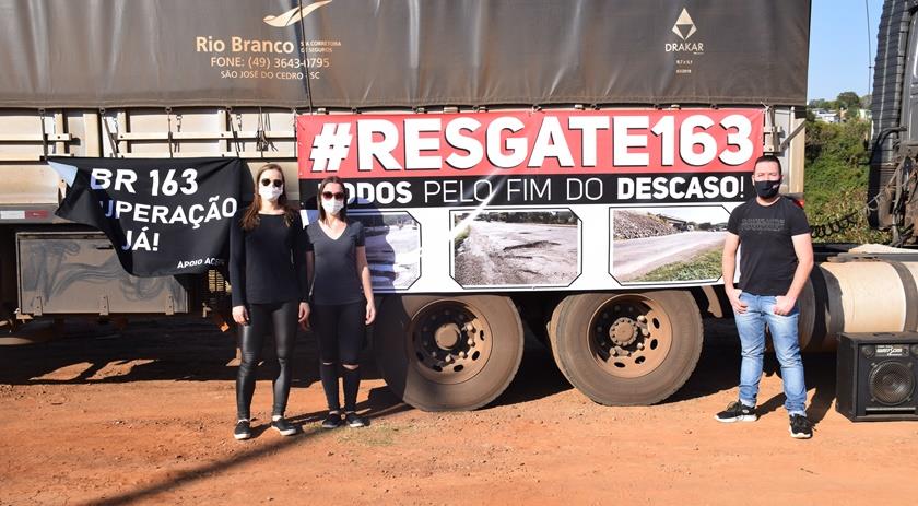 Manifestação cobra melhorias na BR 163