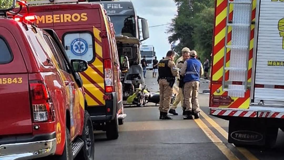 Motociclista morre em grave colisão na BR 280 em Marmeleiro