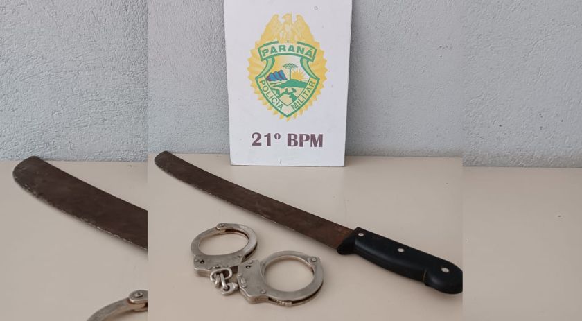 Homem é detido após agredir vizinho com facão, no Padre Ulrico