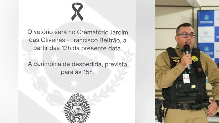 Sargento da PM vítima de acidente de trânsito será velado nesta quarta-feira (23) em Francisco Beltrão