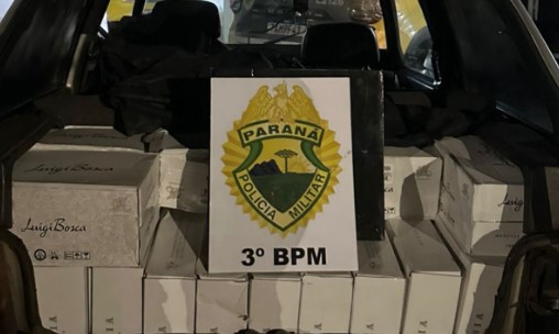 Polícia Militar apreende veículo carregado com vinho contrabandeado