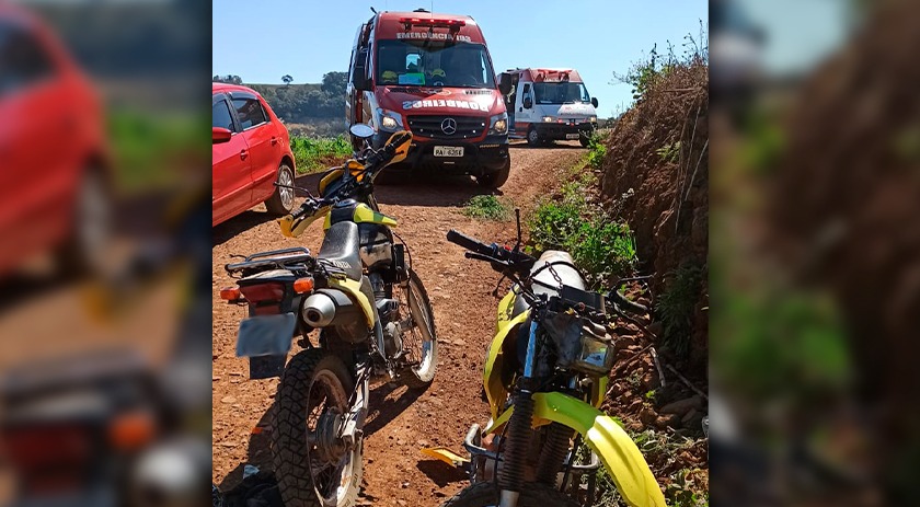 Dois motociclistas ficam feridos em colisão no interior de Iraceminha