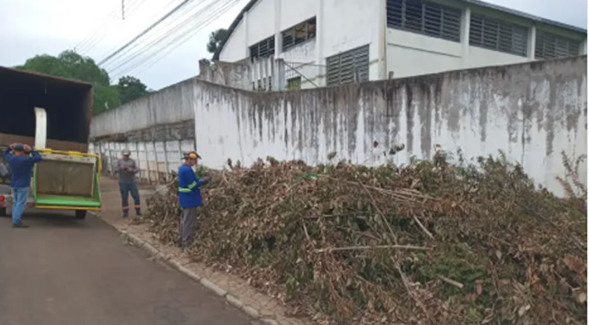 Prefeitura intensifica poda e trituração de galhos