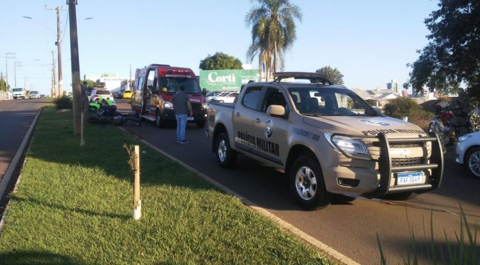 Motociclista fica ferido após batida entre duas motos na Willy Barth