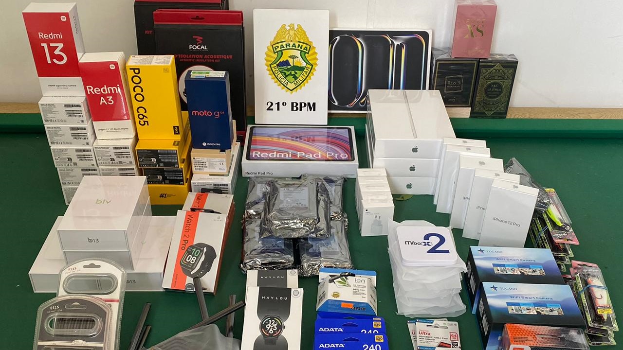 Polícia apreende automóvel carregado com produtos paraguaios