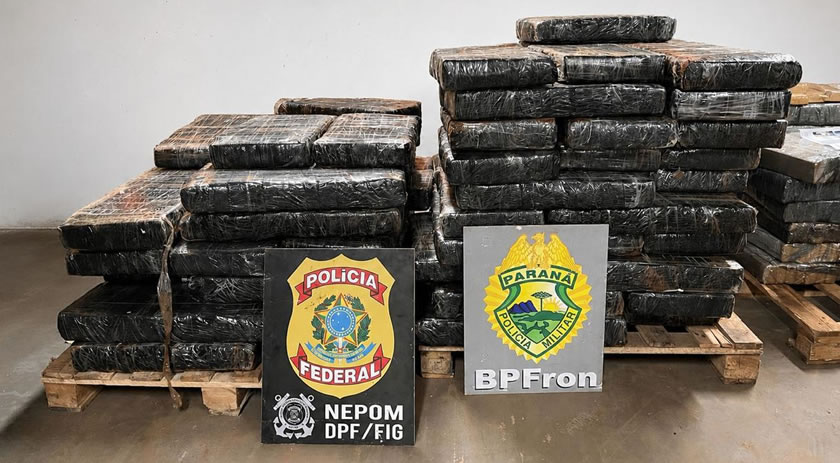 Mais de 1,1 tonelada de maconha é apreendida em ação conjunta do BPFRON e Polícia Federal