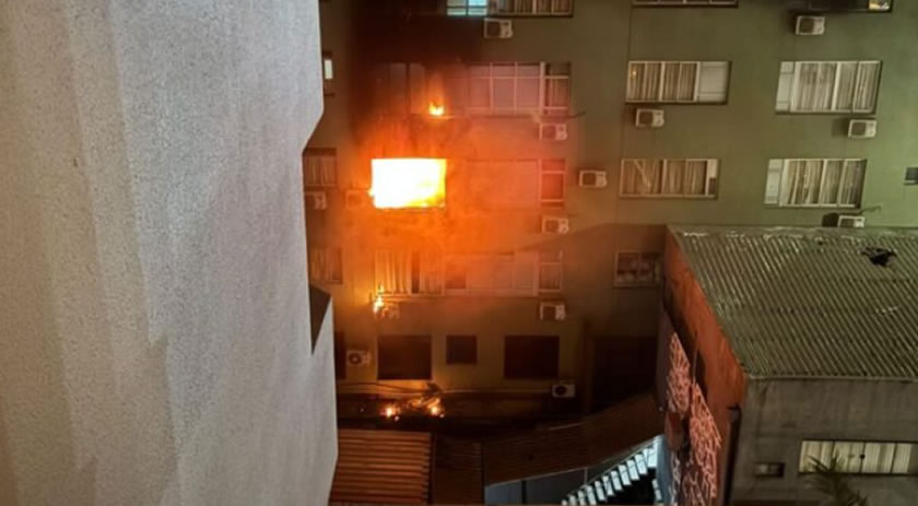 Homem é preso suspeito de provocar incêndio em hotel em Chapecó