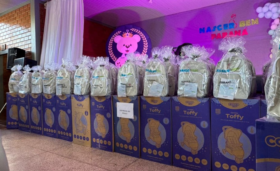 Estado inicia entregas de 2026 com 366 kits maternidade nas regiões Oeste e Sudoeste