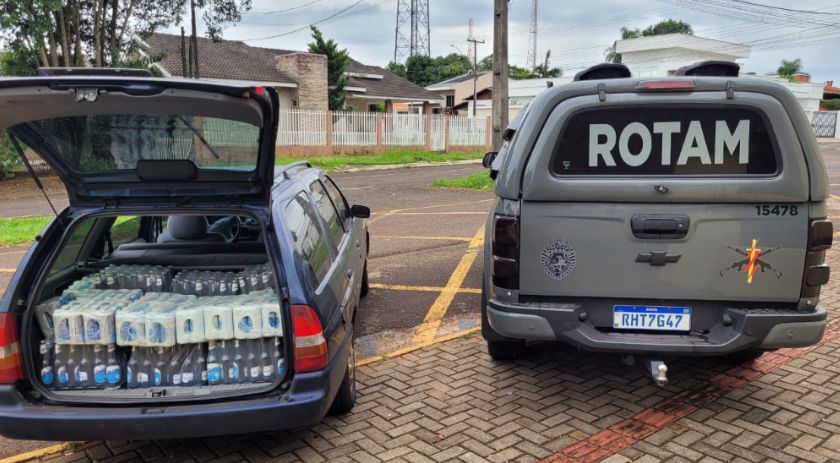 Polícia apreende veículo e grande quantidade de bebidas em operação contra descaminho