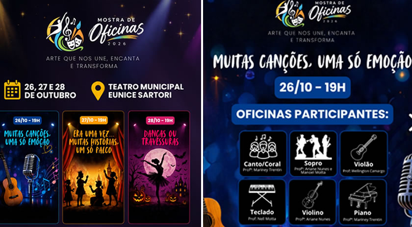 2ª Mostra Cultural terá música, teatro e dança