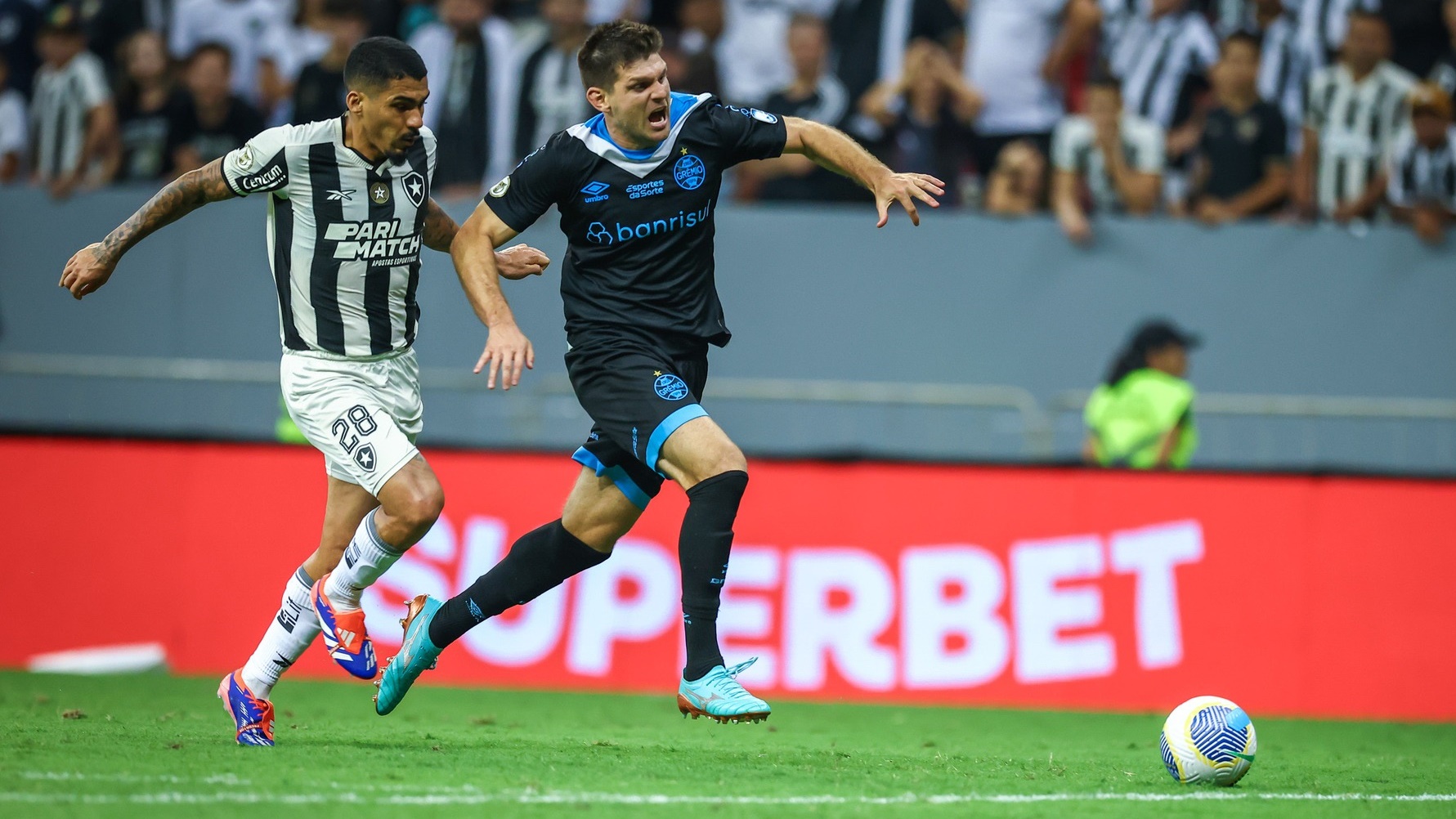 Botafogo empata com Grêmio, em jogo com gol anulado e expulsão no Mané Garrincha